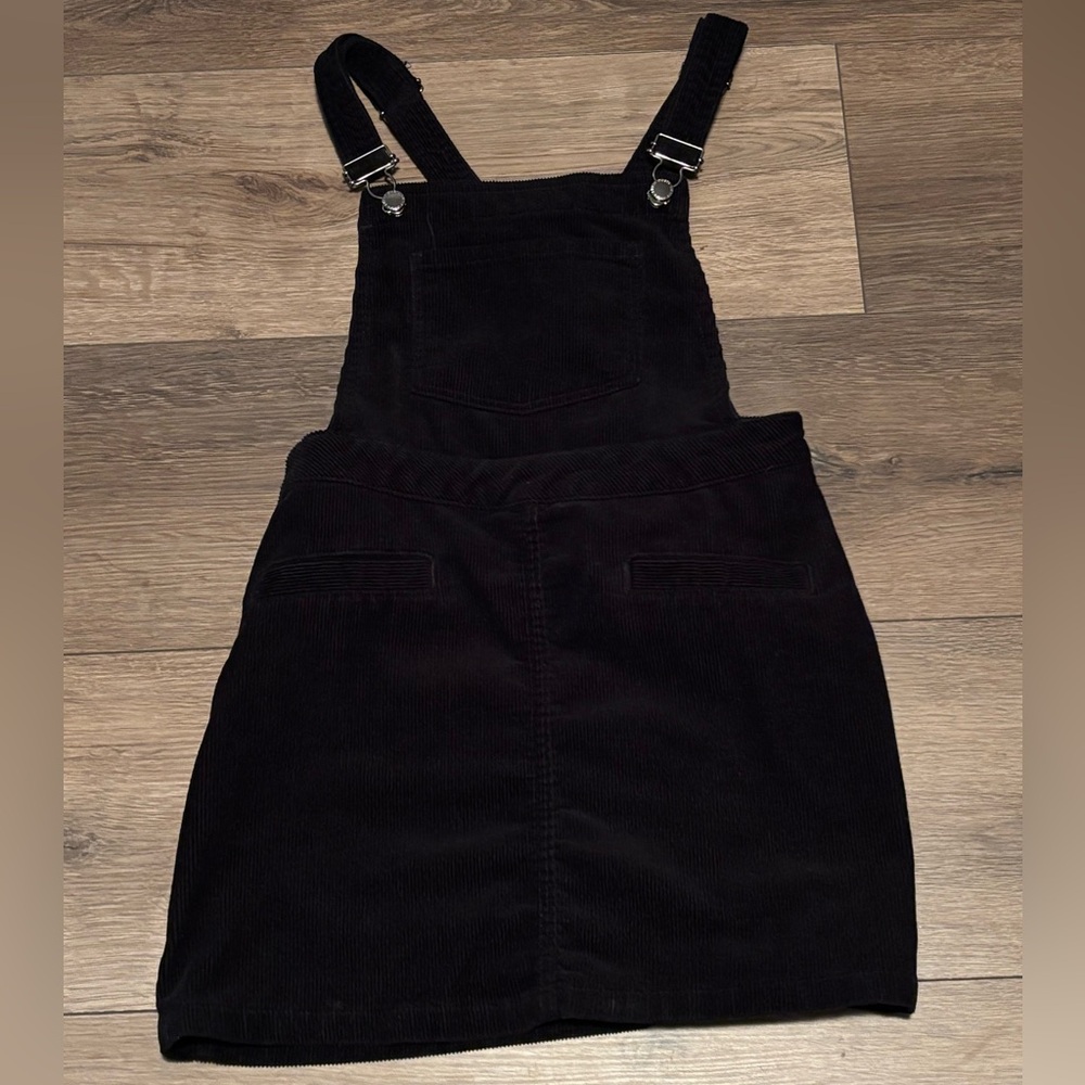 Black Corduroy Overall Dress